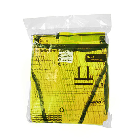 Safe Handler Lattice Reflective Safety Vests, Large, Yellow(10-Pack) BLSH-ES-L-SV2Y-10